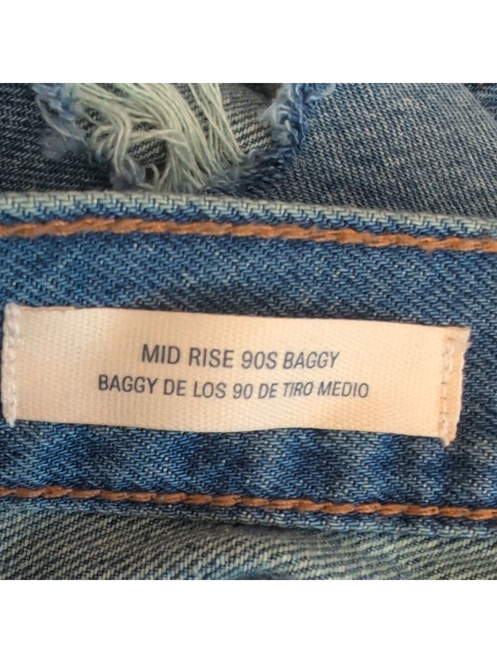 Universal Thread Mid Rise 90s Baggy Distressed Jeans 14 V287 - Picture 8 of 11
